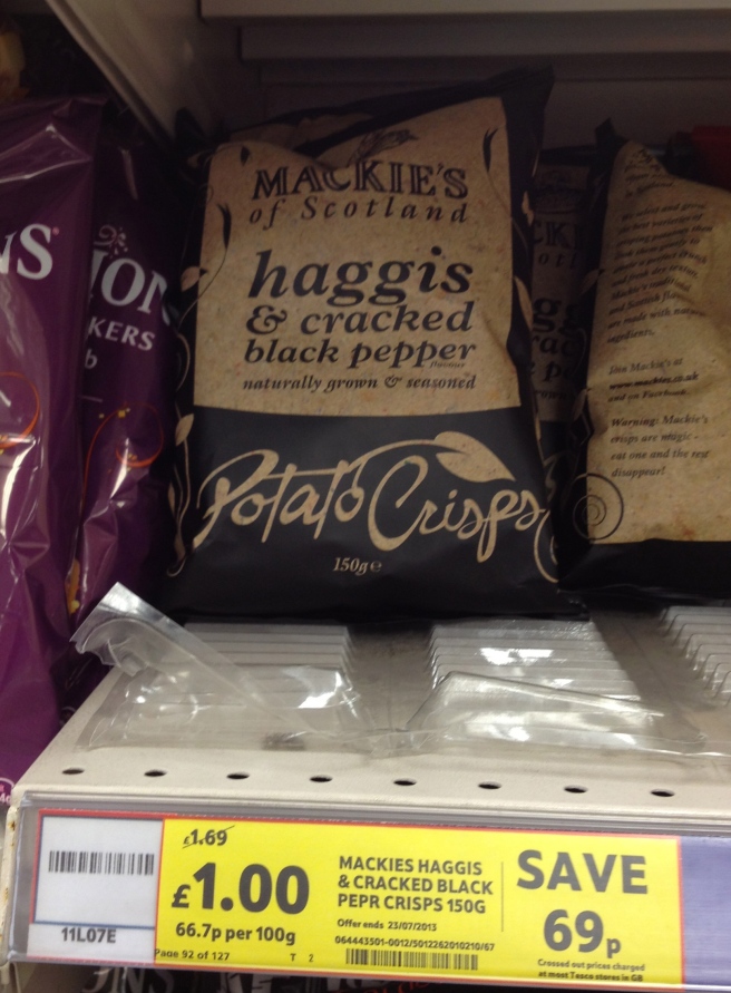 Haggis Potato Chips, I mean "Crisps"!